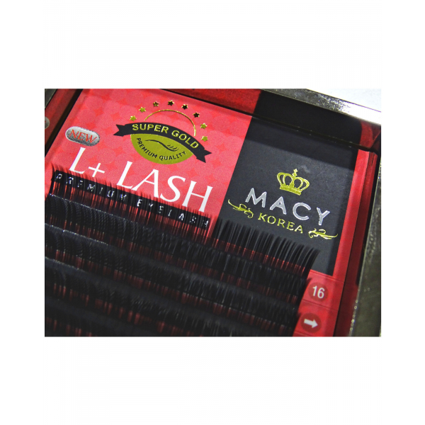 MACY Eyelash Extensions Box, "L" and "L+" Curves, Super Gold