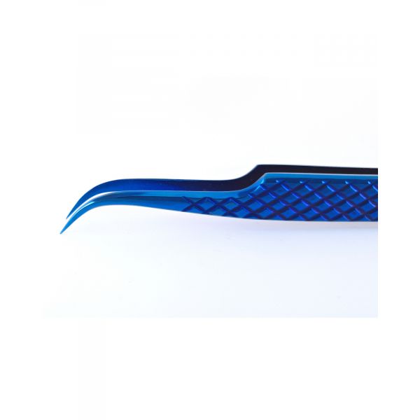 Blue Curved Mirror Tweezers, High Quality, MilyanLashes