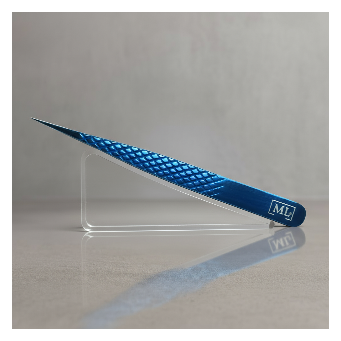 Pinza Recta Azul Espejo punta, alta calidad, MilyanLashes