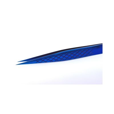 Blue Straight Tweezers with Mirrored Tips, High Quality, MilyanLashes