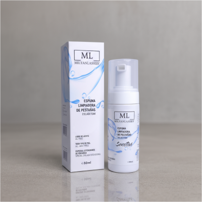 Espuma limpiadora extensiones de pestañas